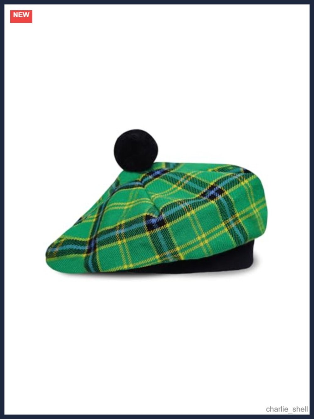 Scottish Tam O Shanter Tartan Bonnet Pom Pom Acrylic Wool Flat Cap One Size
